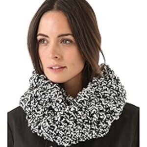 Shopbop black and white chunky knit infinity scarf 40”
